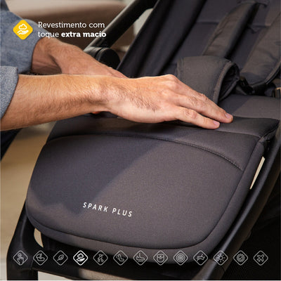 Carrinho de Bebê Safety 1st Spark Plus Black Graphite - Toque extra macio e máximo de conforto para o pequeno